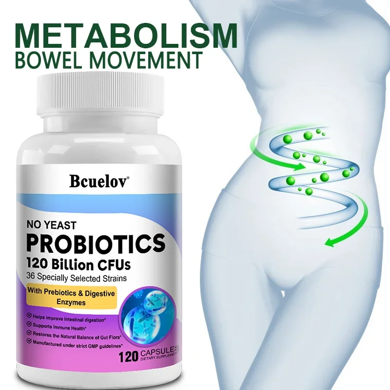 Digestive Enzyme Blend - Spijsverteringsgezondheid Probiotica 120-miljoen CFU-prebiotica en spijsverteringsenzymen