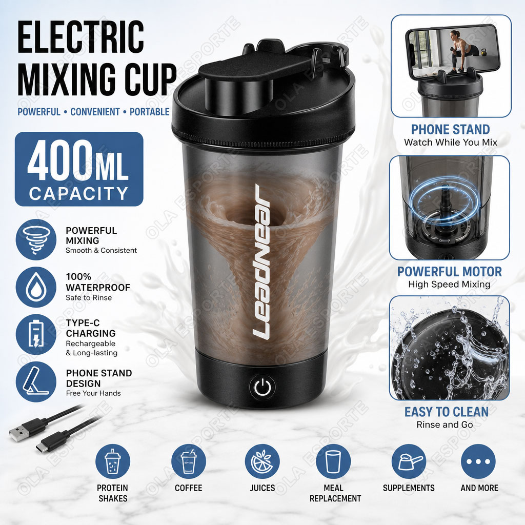 Whey Protein Isolate - Met telefoonhouder, elektrische mengbeker 400ML, draagbare
