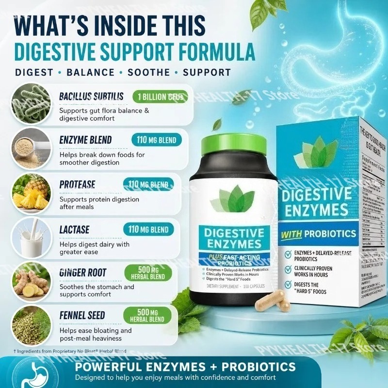 Capsules met spijsverteringsen - Digestive Enzyme Blend recensie en prijs